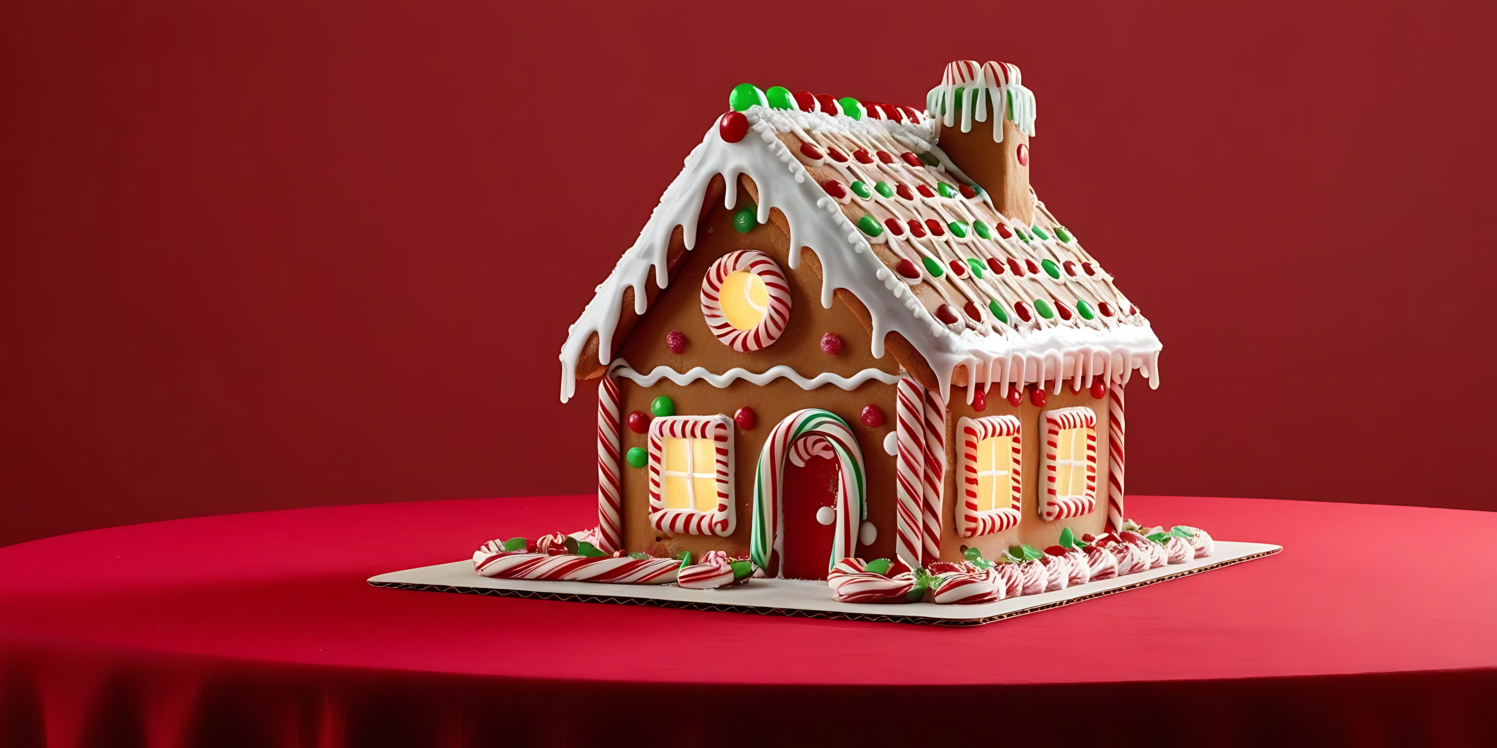 Versierde vakansie gemmerbroodhuis Muurpapier