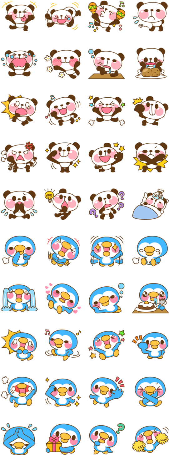 Verskeidenheid Oulike Pandas Emosies en Aktiwiteite Muurpapier