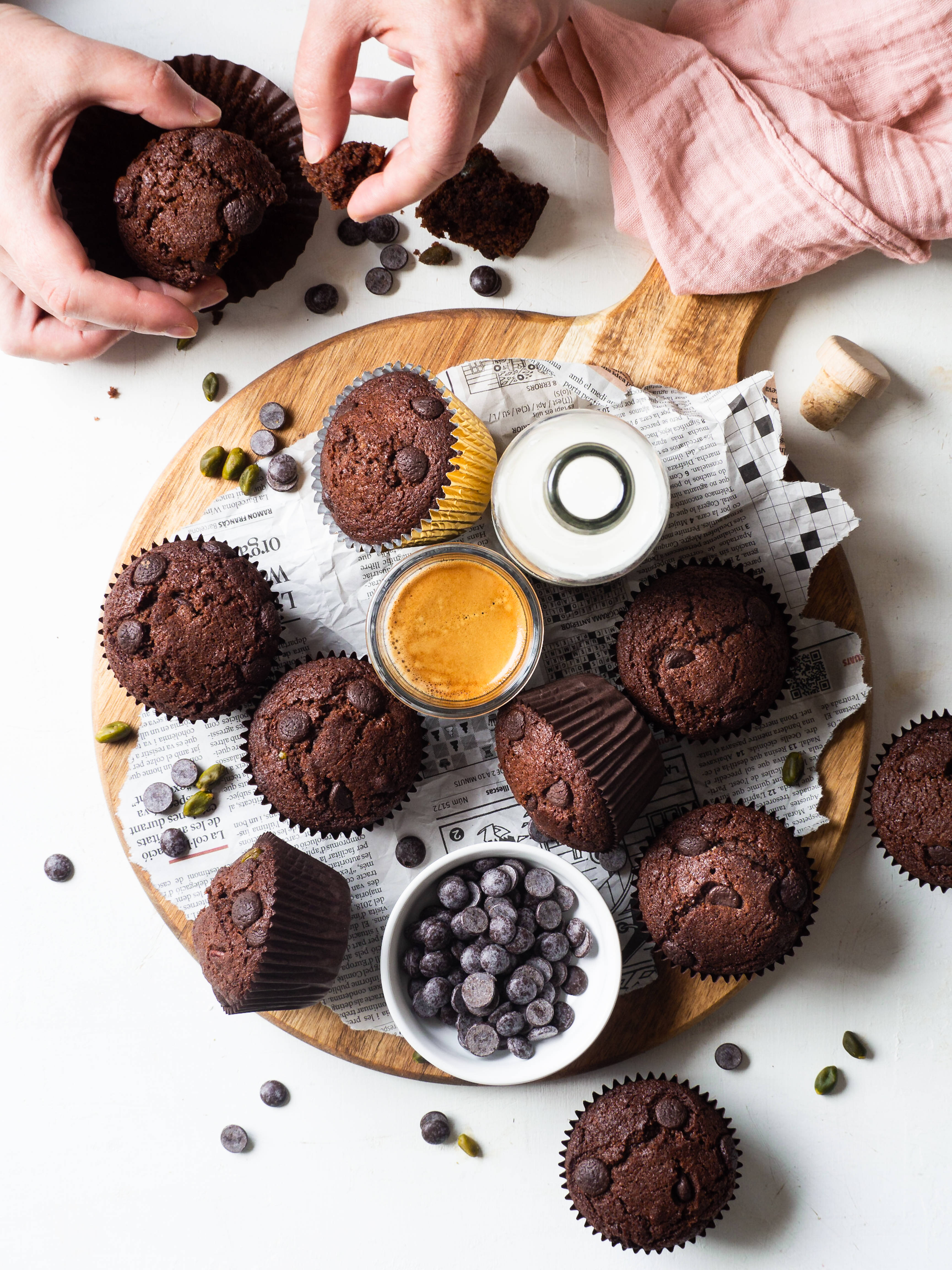 Verskeidenheid Sjokoladeskyfie Muffins Muurpapier