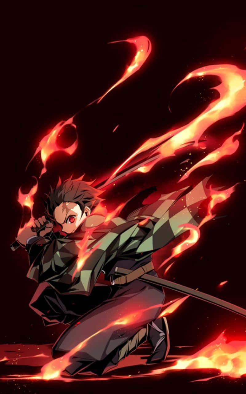 Verslaan jou teenstander met gemak deur Demon Slayer op iPad te speel. Muurpapier