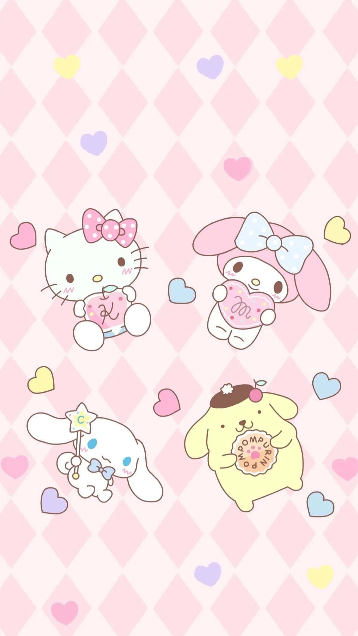 Versprei Sonskyn met Kawaii Pienk Muurpapier