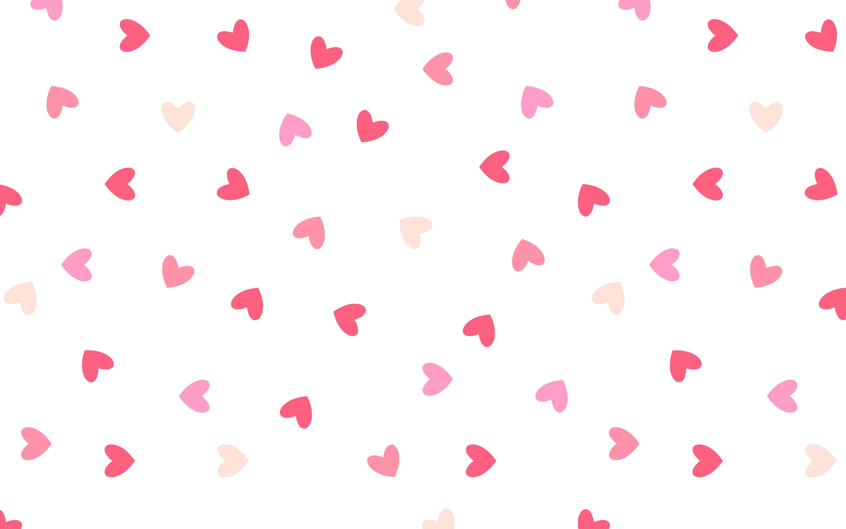 Verspreide Hartjies Valentynsdag Bureaublad Muurpapier