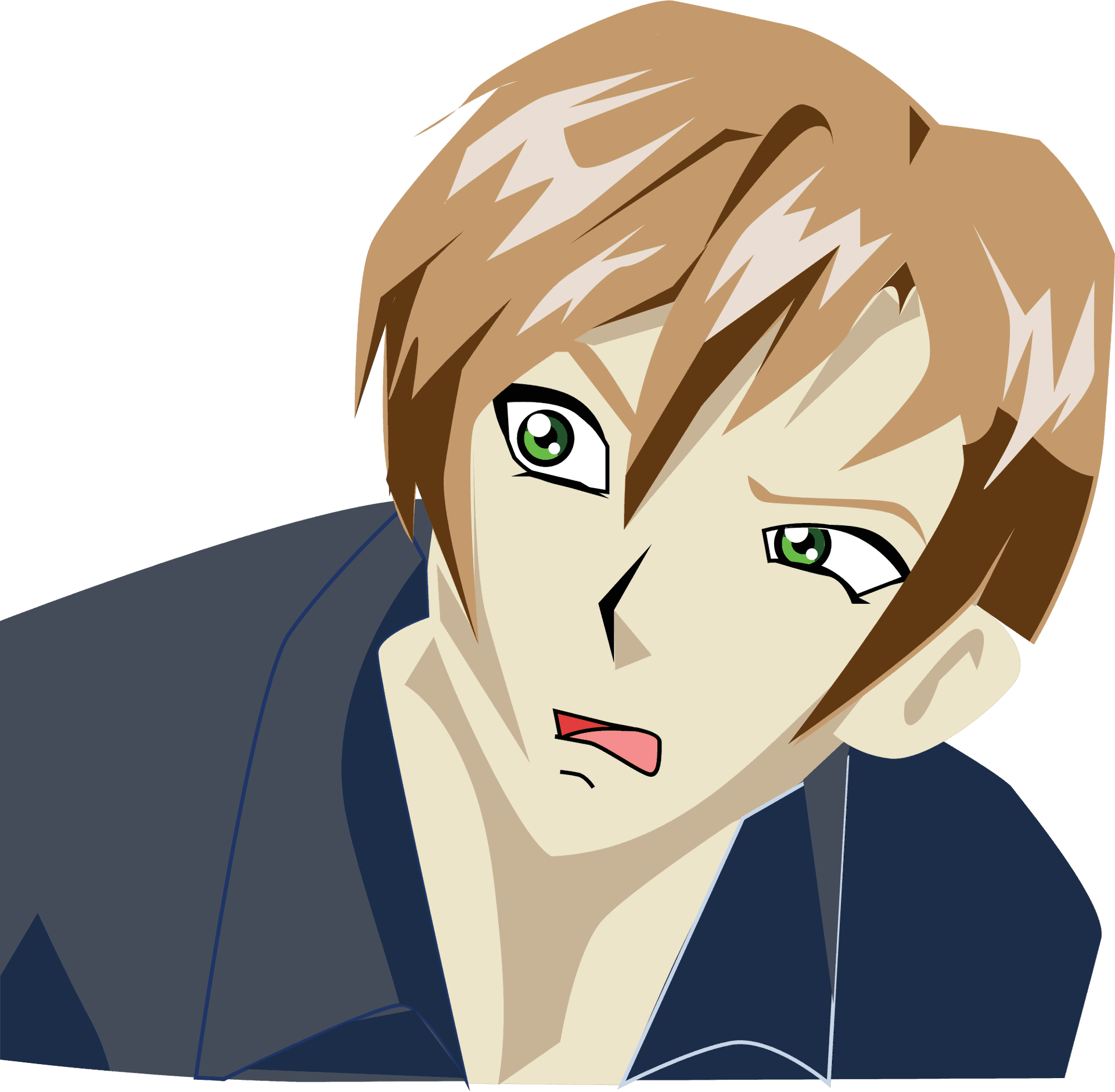 Verwarde Anime Karakter Muurpapier