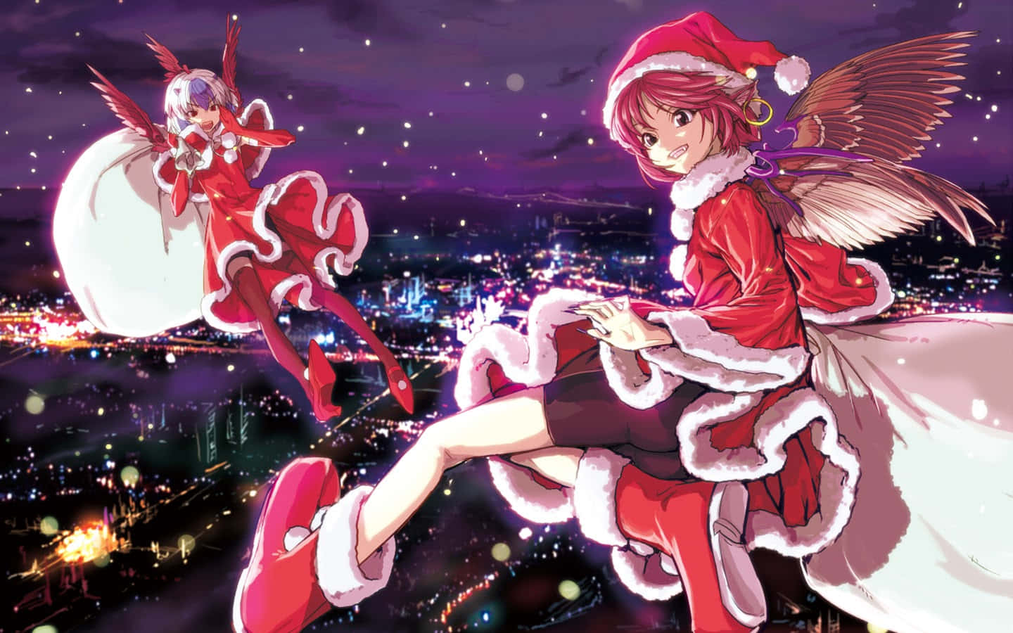Vier die Feestyd met Anime Kersfees! Muurpapier