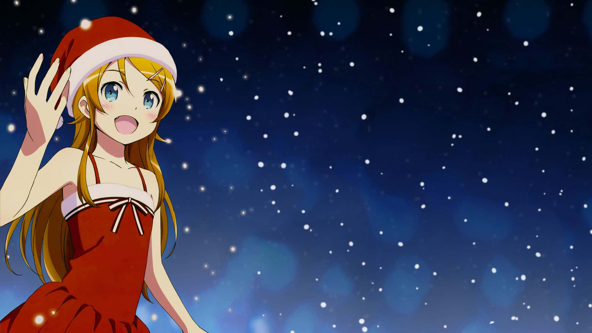 Vier die Feestyd met Anime Kersfees Muurpapier