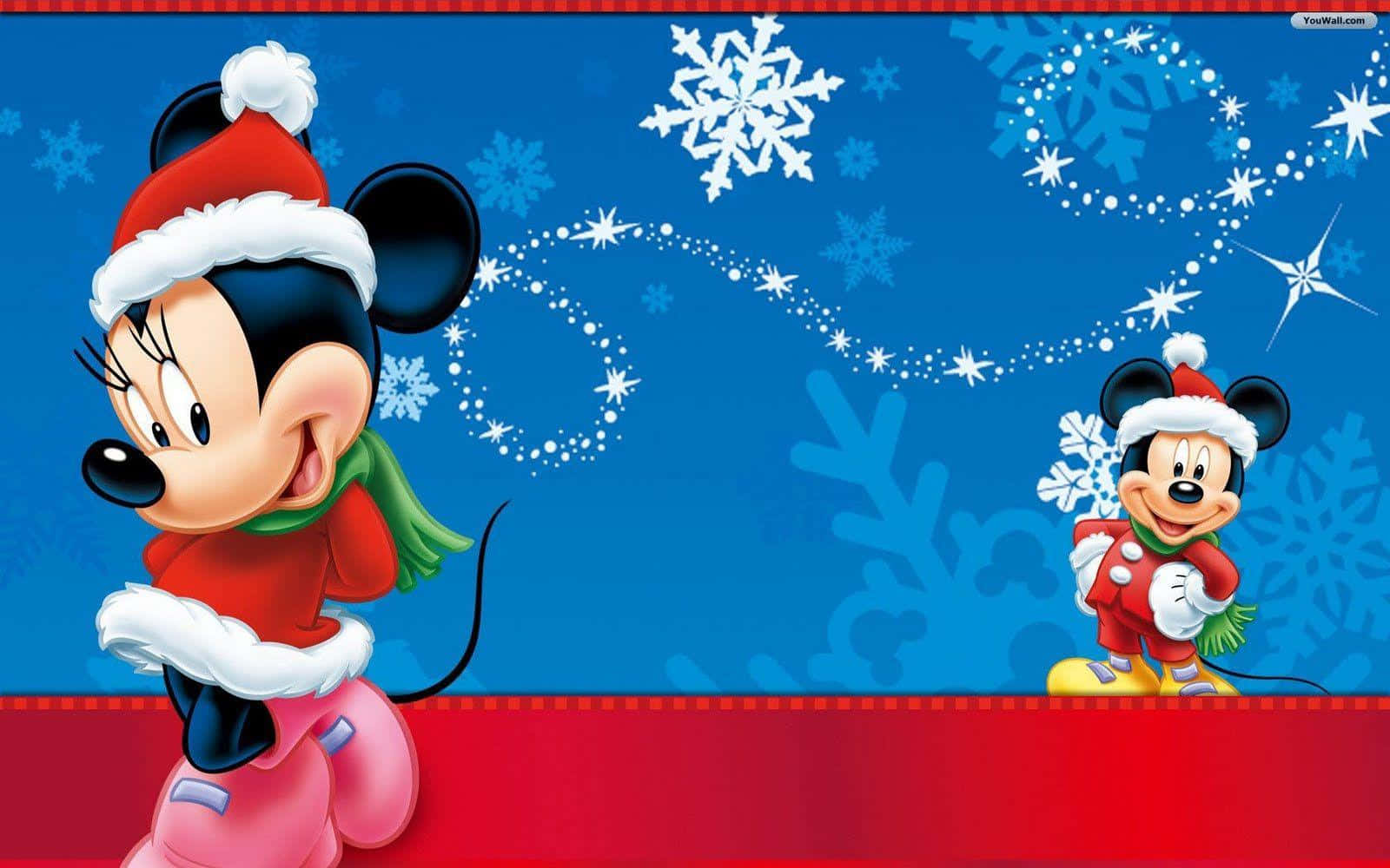 Vier die Feestyd met jou Gunsteling Disney-karakters Muurpapier
