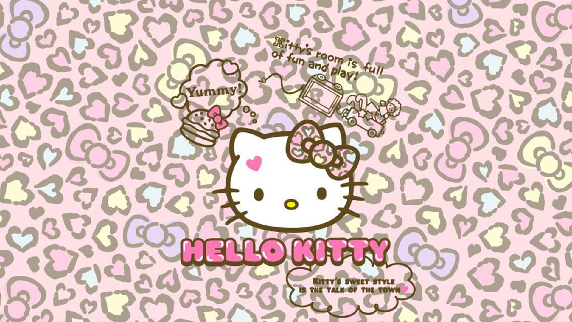 Vier die Magie van Sanrio Regdeur die Jaar Muurpapier