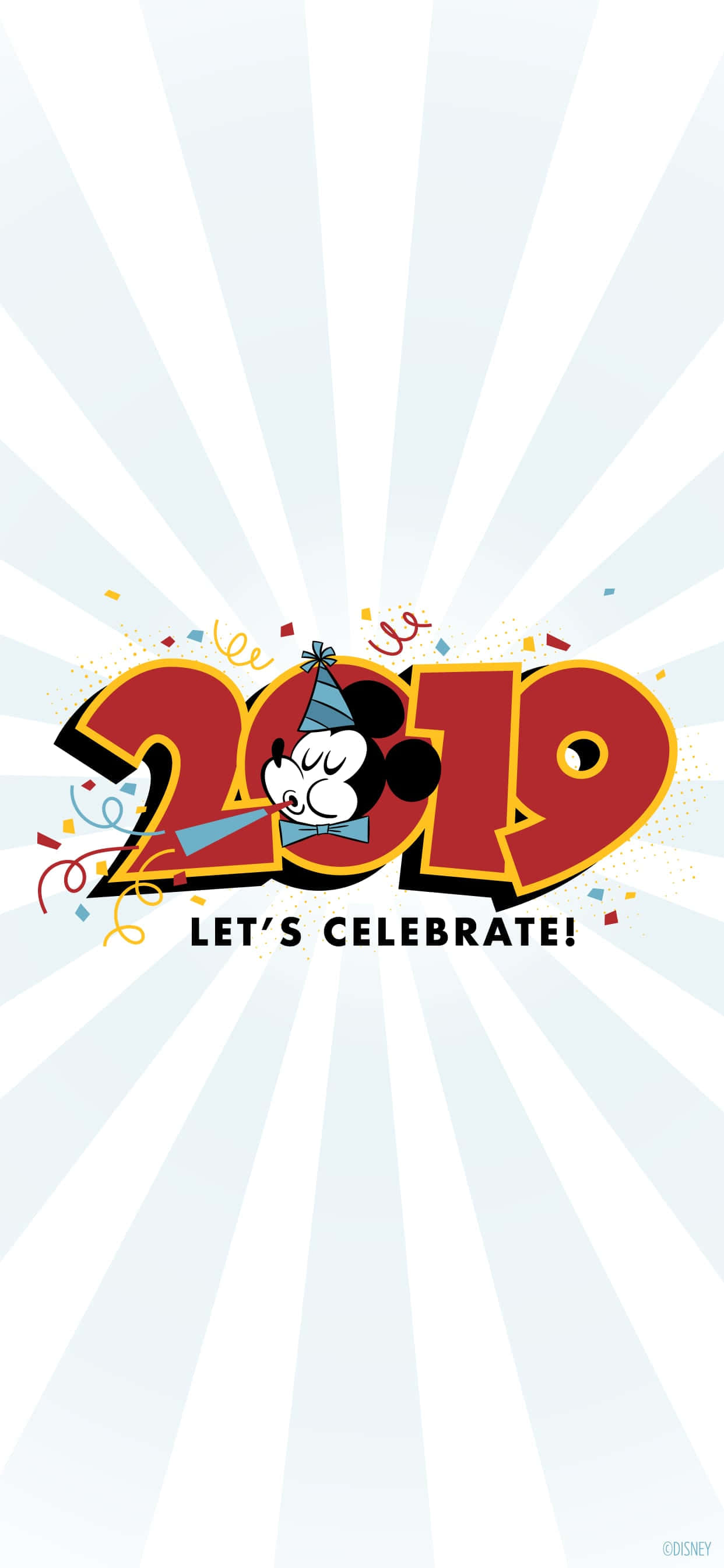 Vier die nuwe jaar saam met Mickey Mouse! Muurpapier
