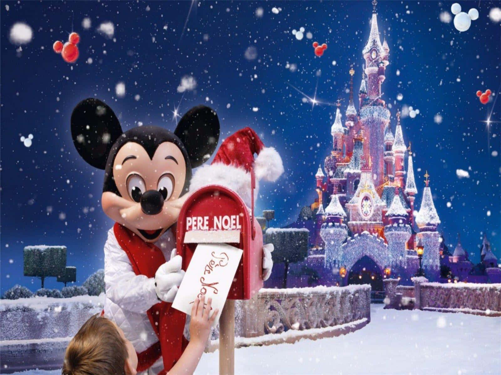 Vier die Vreugde van Kersfees saam met Disney Muurpapier