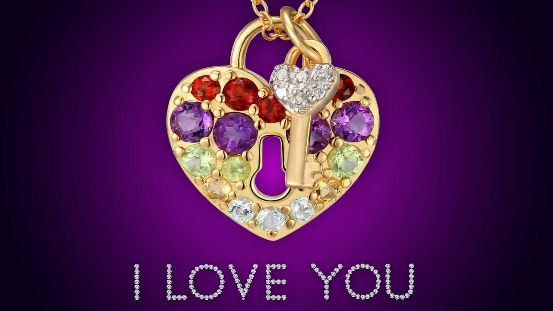 Vier jou liefde met hierdie pragtige I Love You-agtergrond Muurpapier