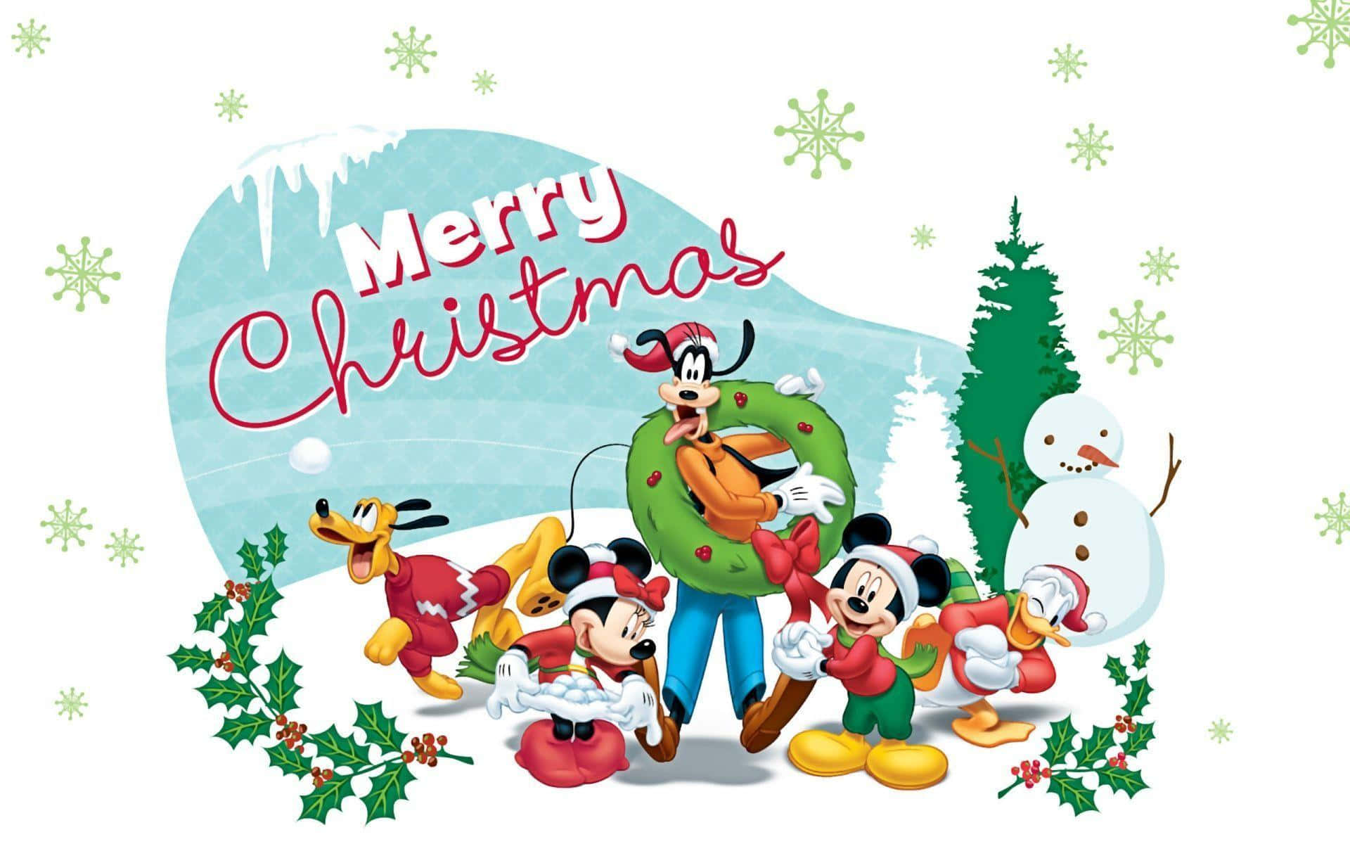 Vier Kersfees met die Magie van Disney Muurpapier