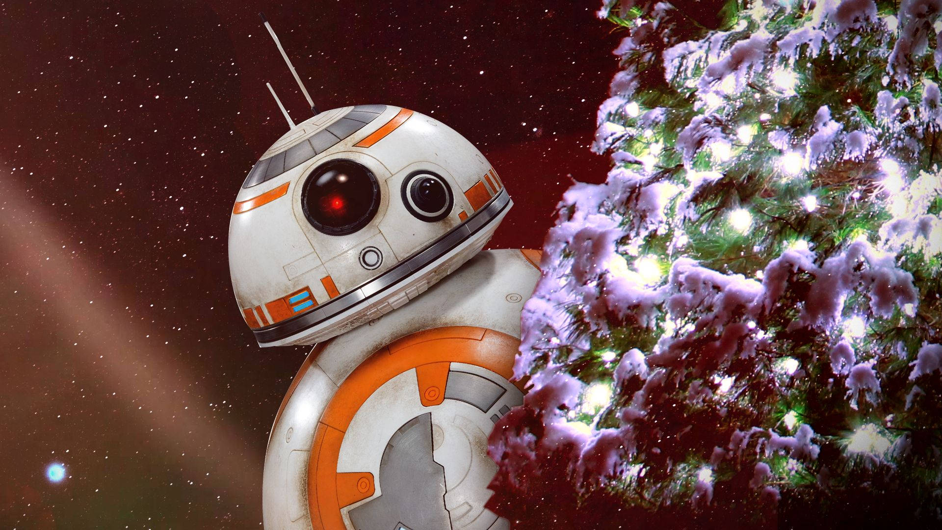 Vier Kersfees soos 'n Jedi-meester Muurpapier