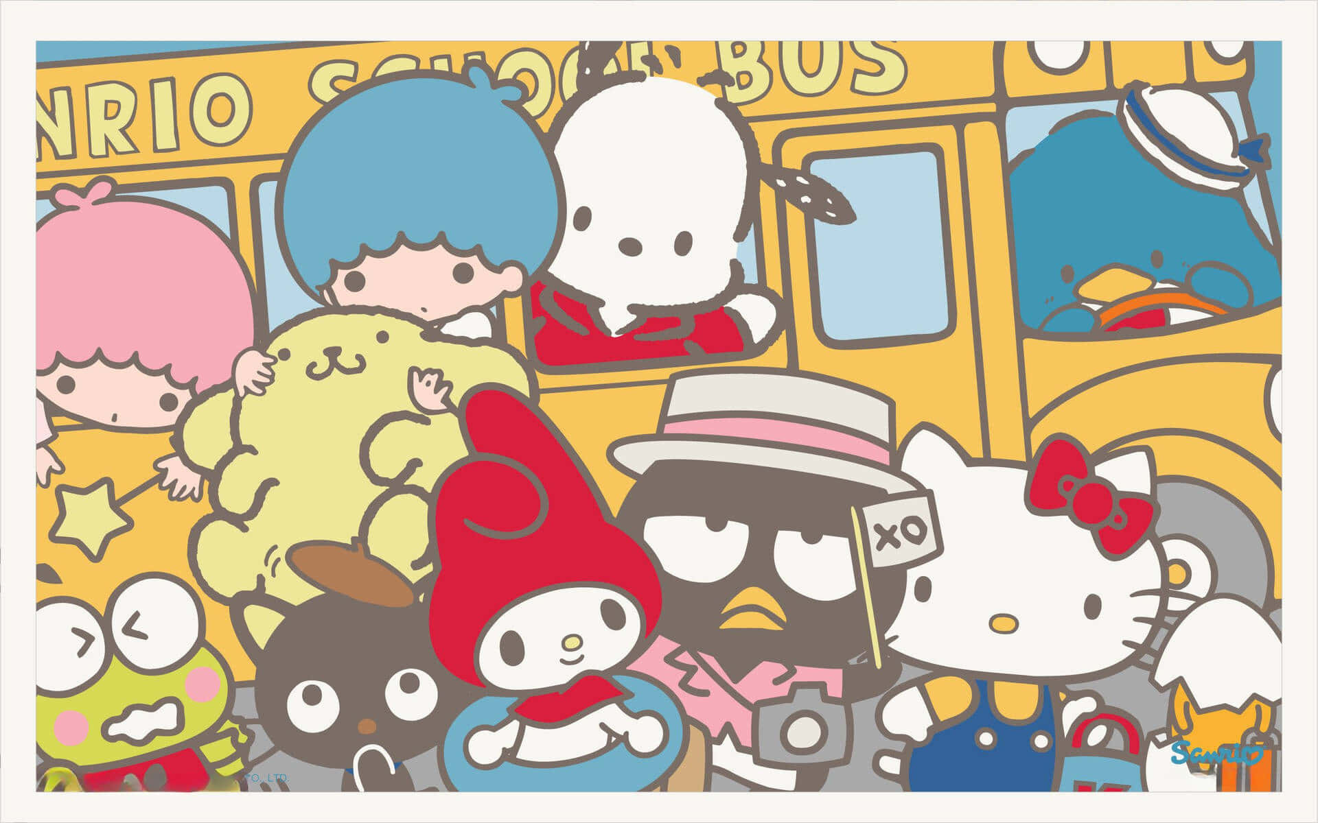 Vier saam met Sanrio-vriende Muurpapier
