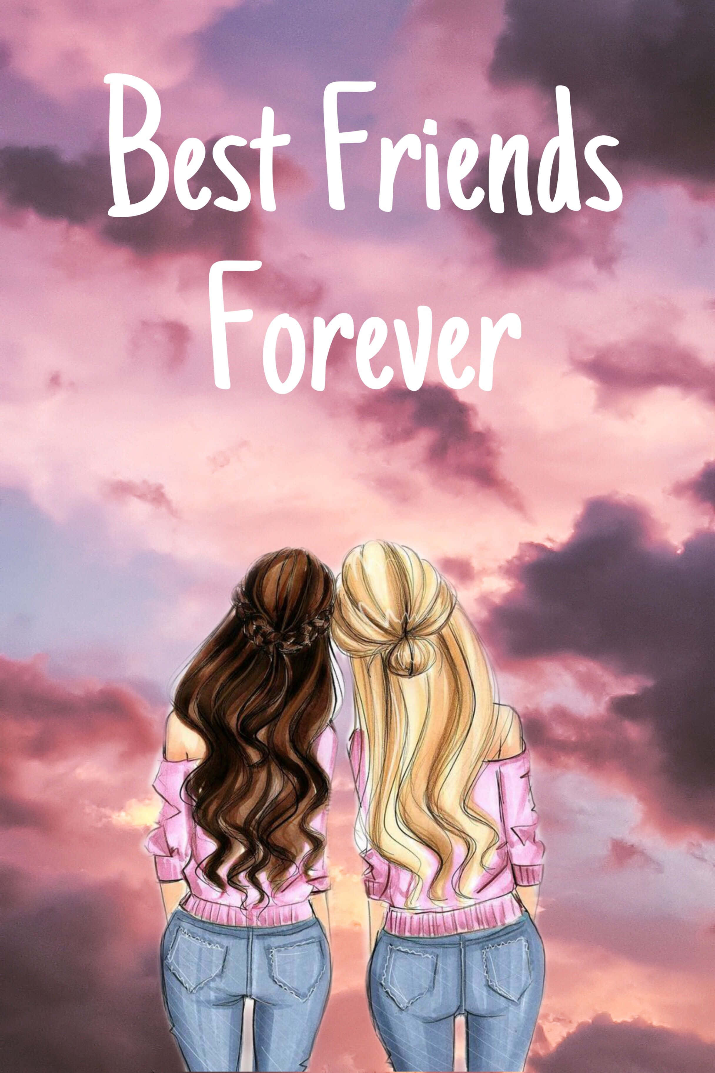 Vier vriendskap met Bestie Muurpapier