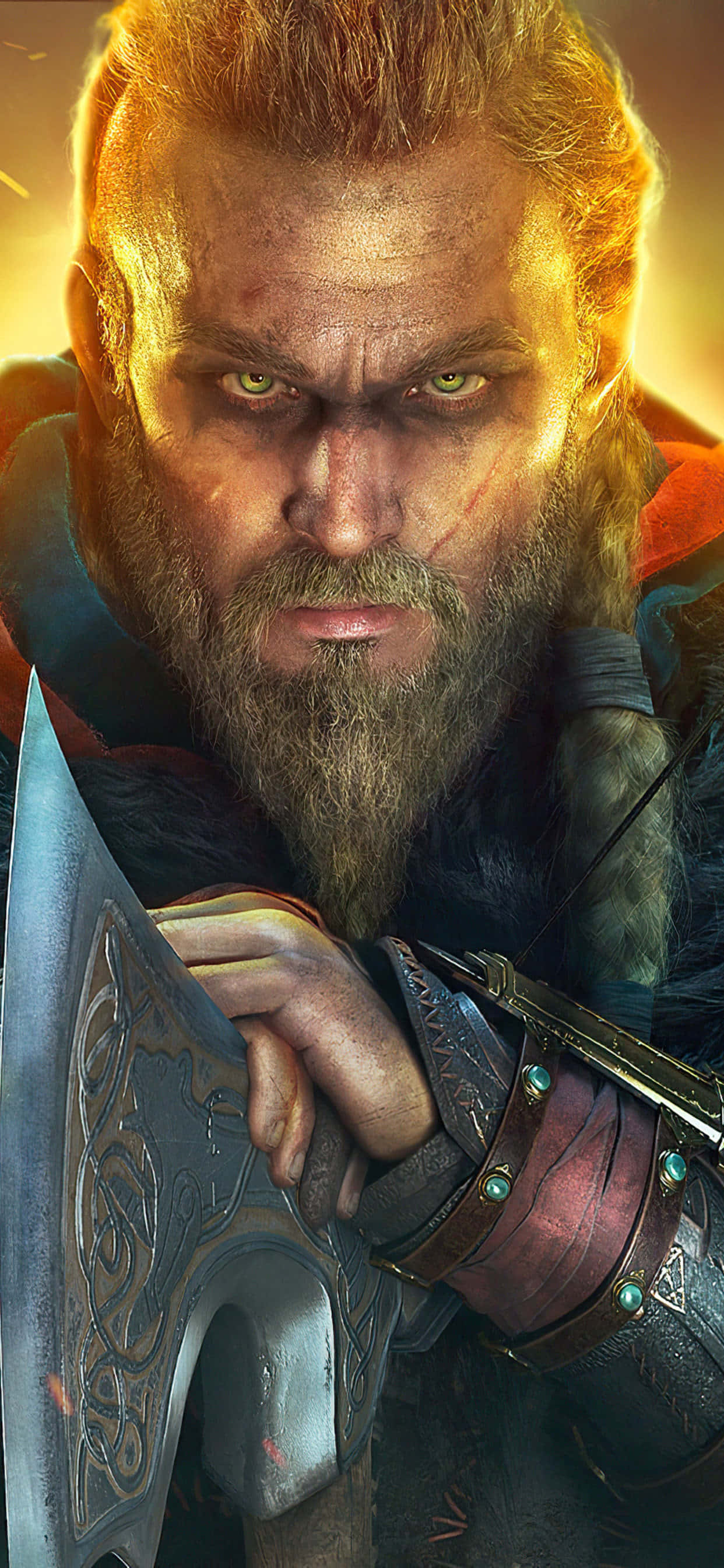 Vikings Eivor Varinsdottir iPhone Xs Max Assassin's Creed Valhalla Agtergrond Muurpapier