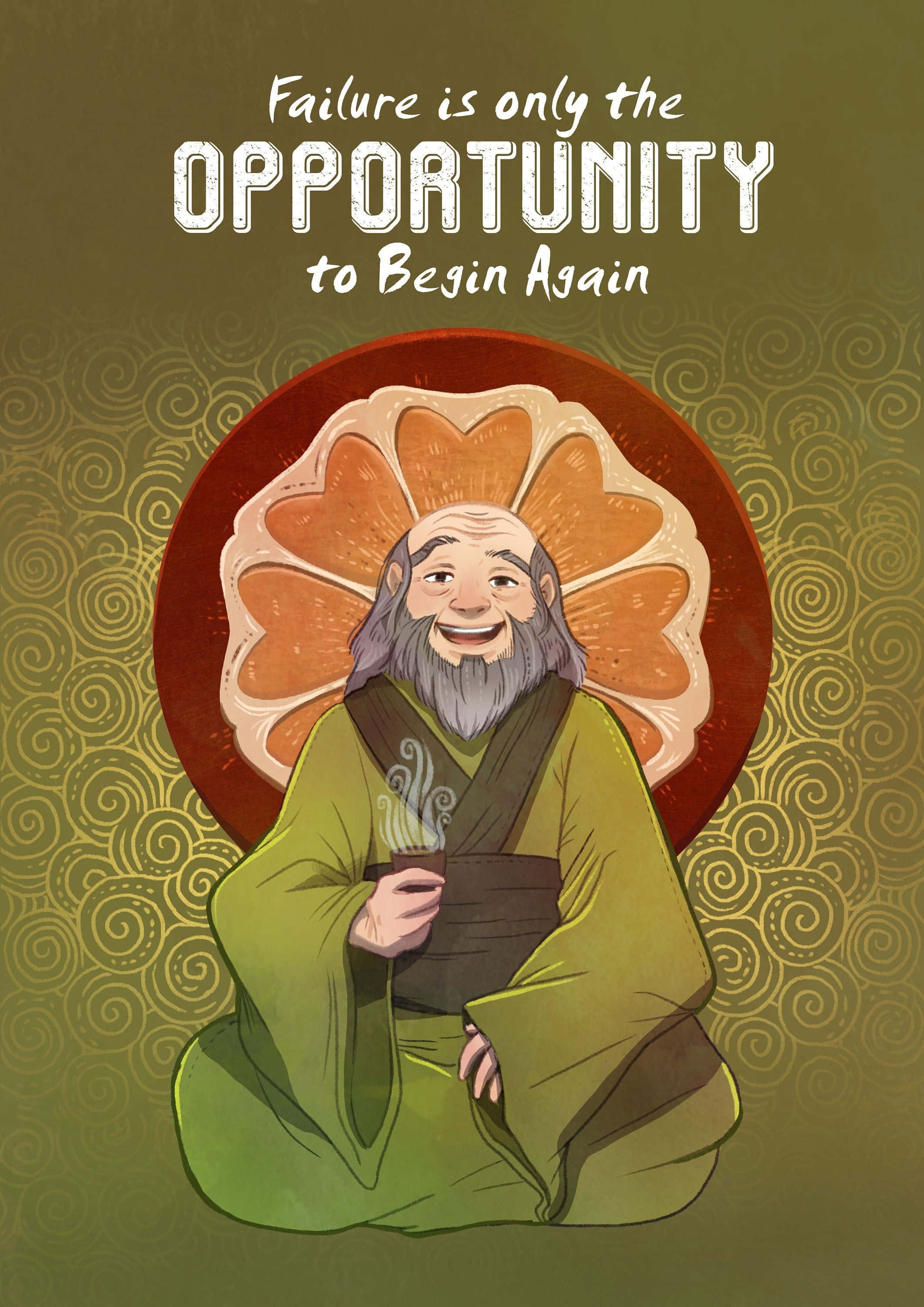 “Vind Balans.” — Oom Iroh Muurpapier