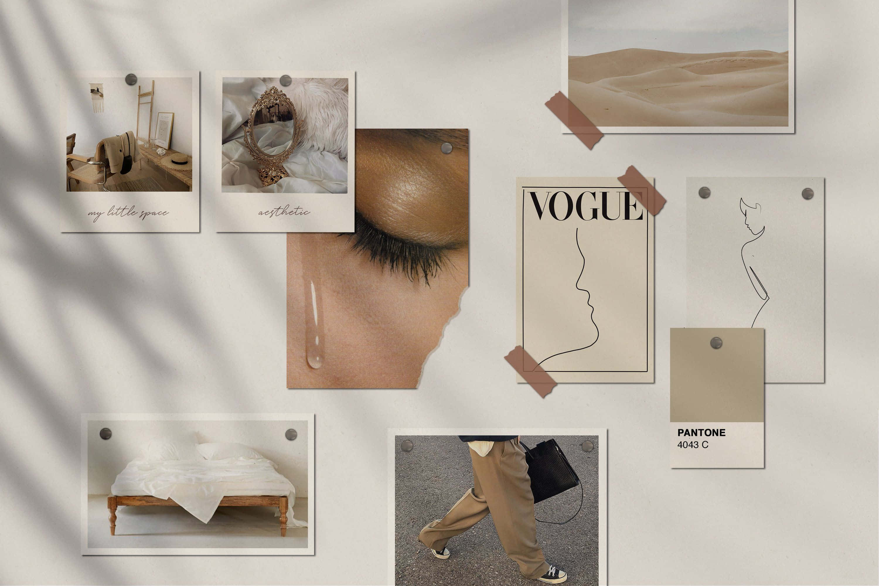 Vind vrede en kalmte in 'n minimale beige estetiek Muurpapier