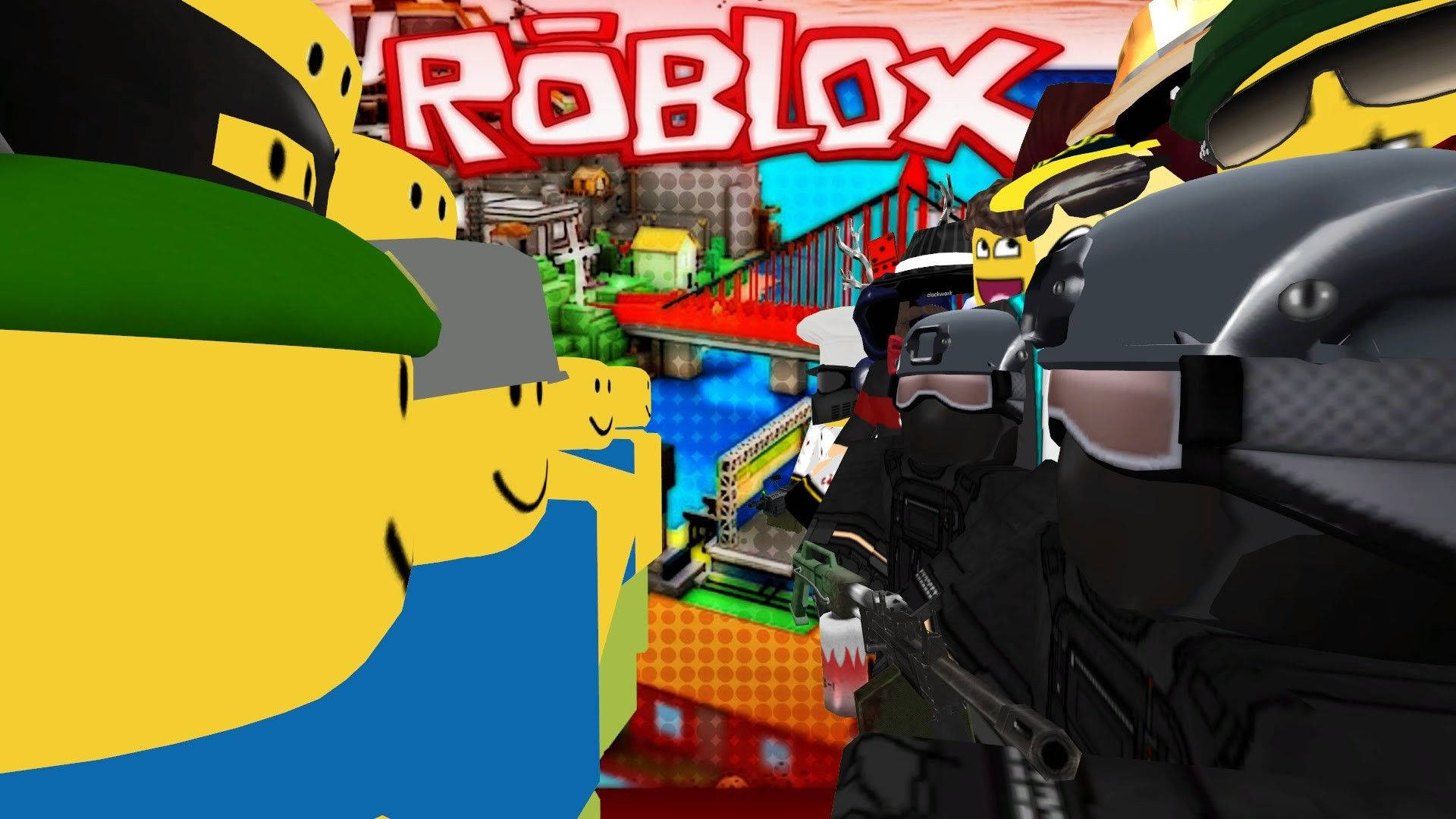 Vinnige, aksiebelaaide Speler-teen-Speler gevegte is die norm in ROBLOX! Muurpapier