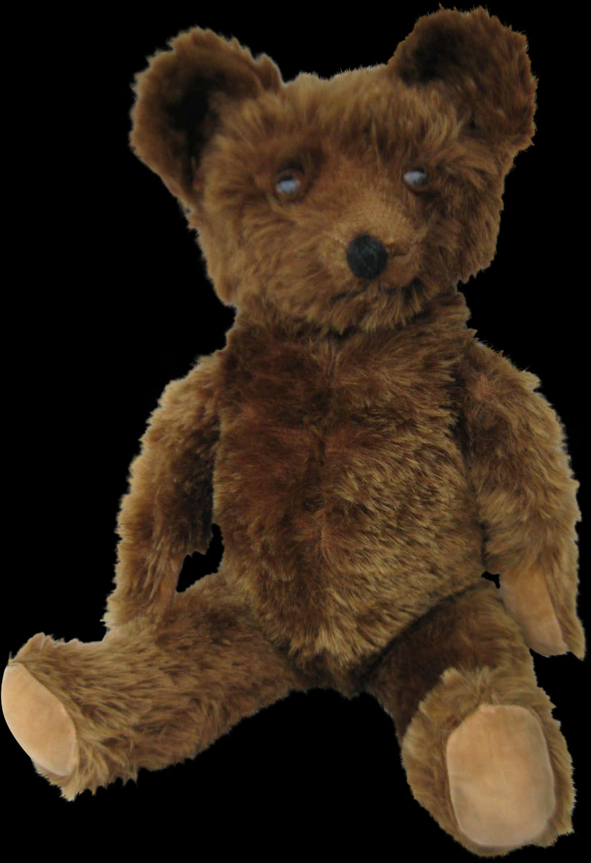 Vintage Bruin Teddiebeer Swart Agtergrond Muurpapier