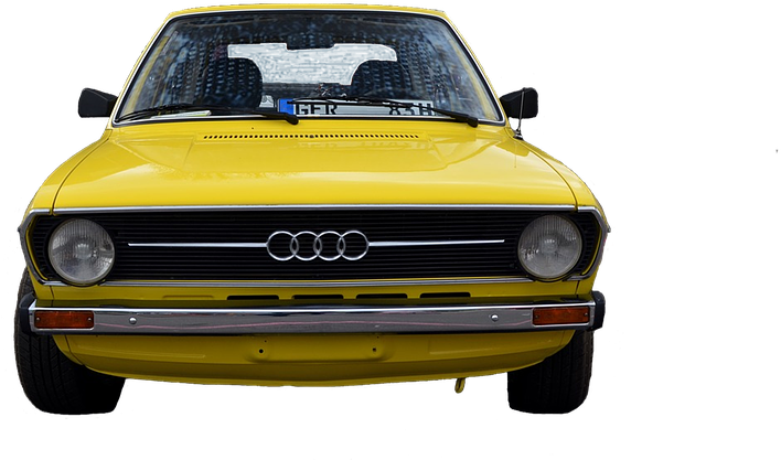 Vintage Geel Audi Vooraansig Muurpapier