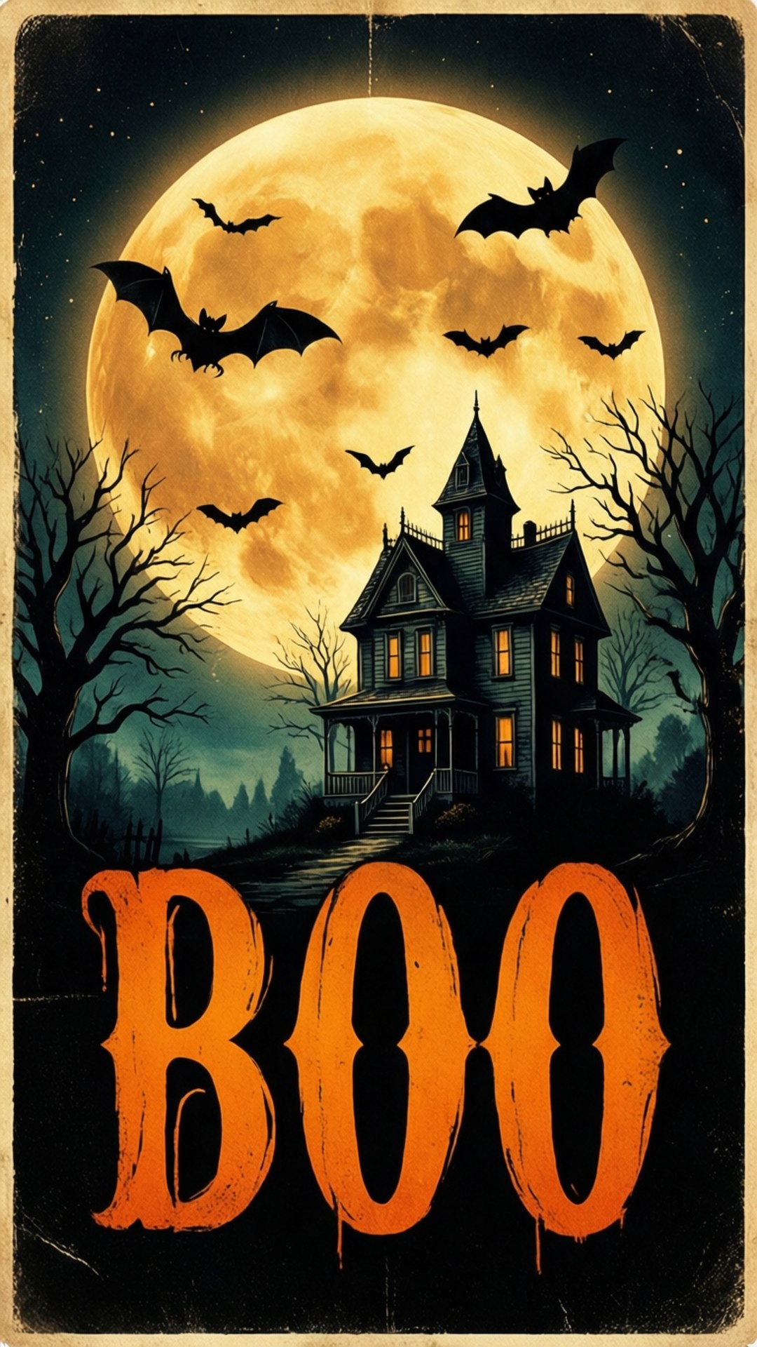 Vintage Halloween Plakkaat Muurpapier