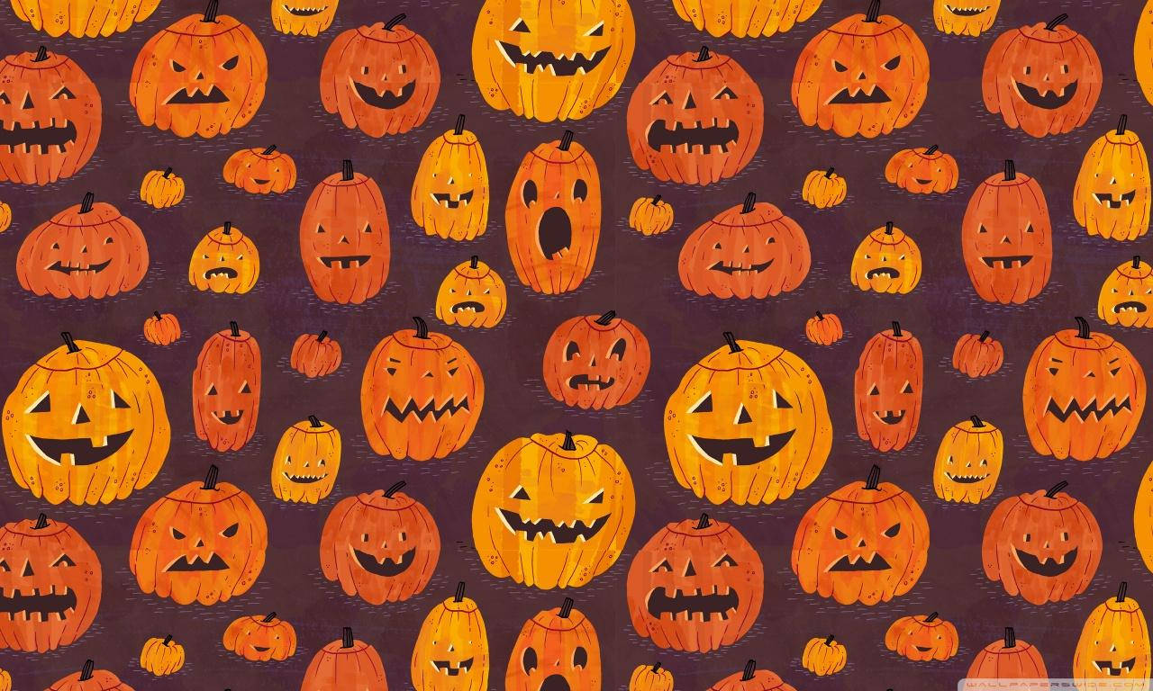 Vintage Halloween-lanternpatroon Muurpapier