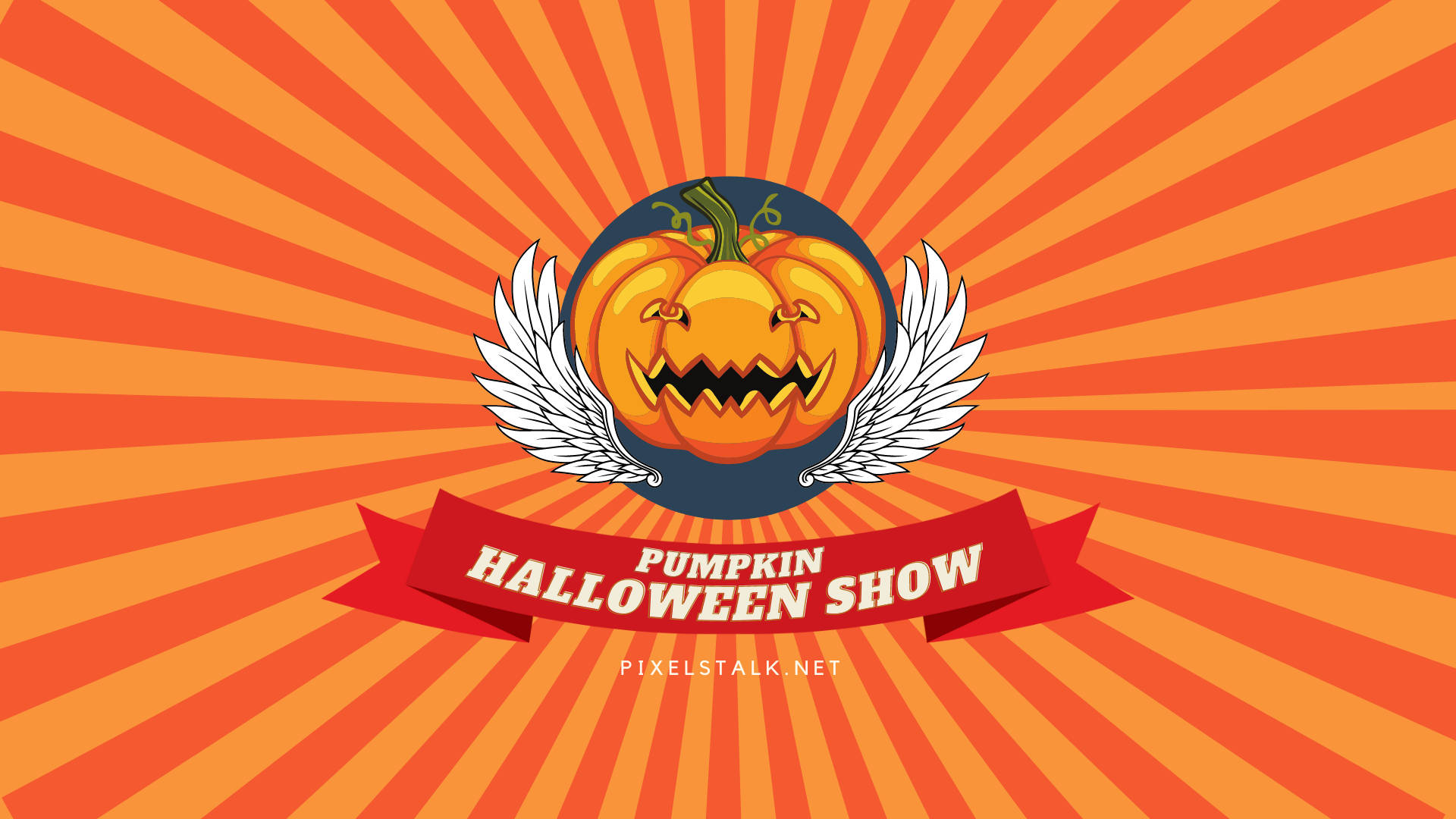 Vintage Halloween-vertoning Pampoen Muurpapier