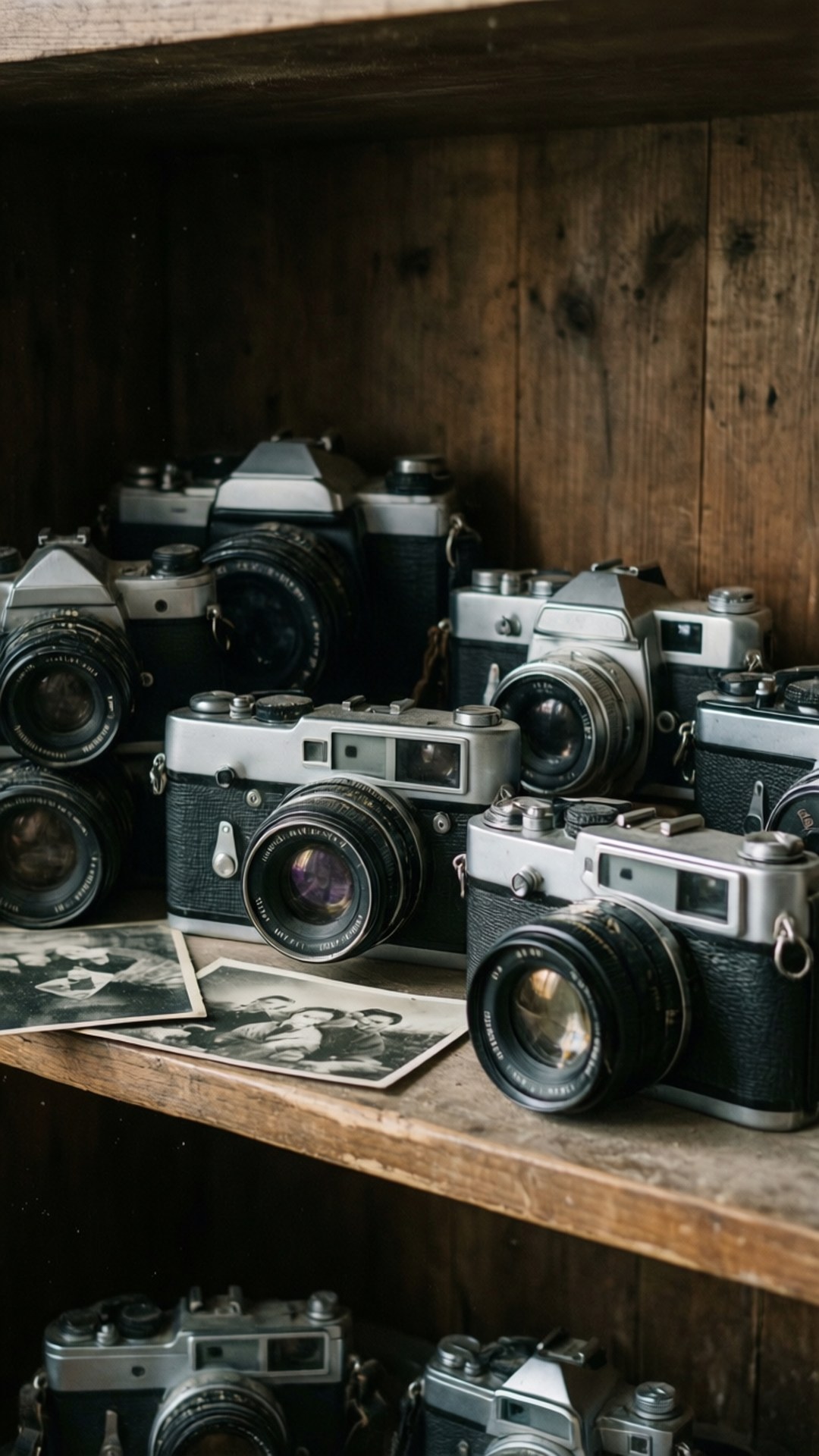 Vintage Kameras Rak Muurpapier
