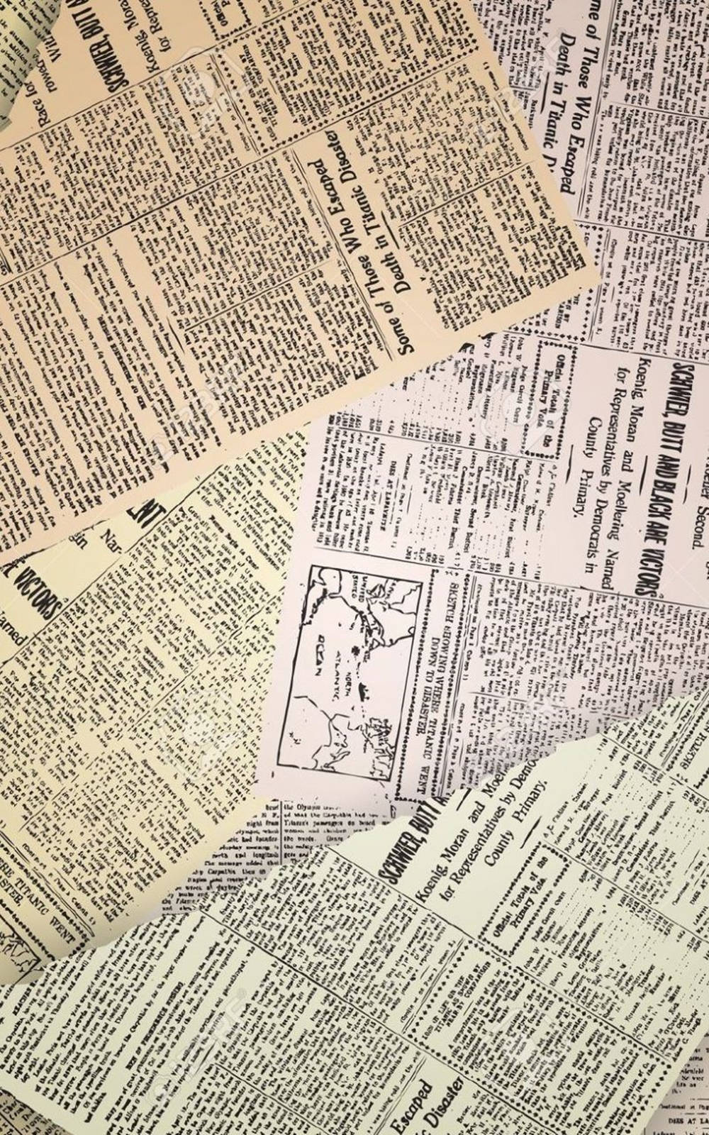 Vintage Koerant Estetika Muurpapier