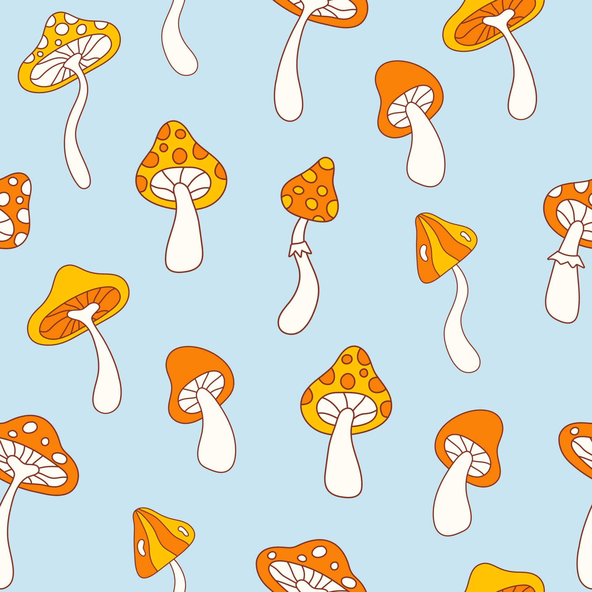 Vintage Oulike Sampioen Blom Hippie Muurpapier