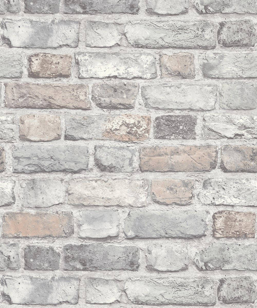 Vintage Pastel Klip Baksteen Muur Muurpapier