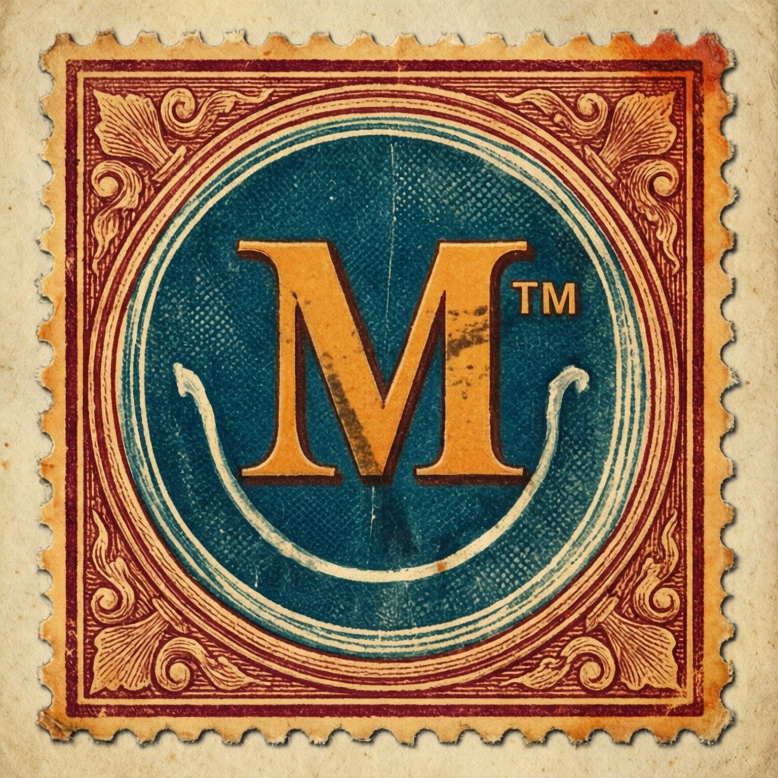 Vintage Seël Handelsmerk Muurpapier