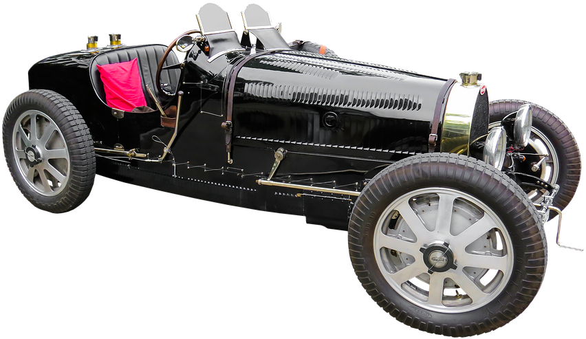 Vintage Swart Bugatti-renmotor Muurpapier