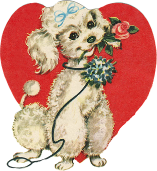 Vintage Valentyn Hondjieliefde Muurpapier