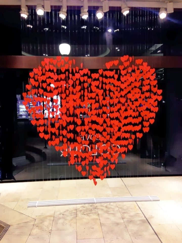 Visuele Hart Valentyns Ontwerp Prente Muurpapier