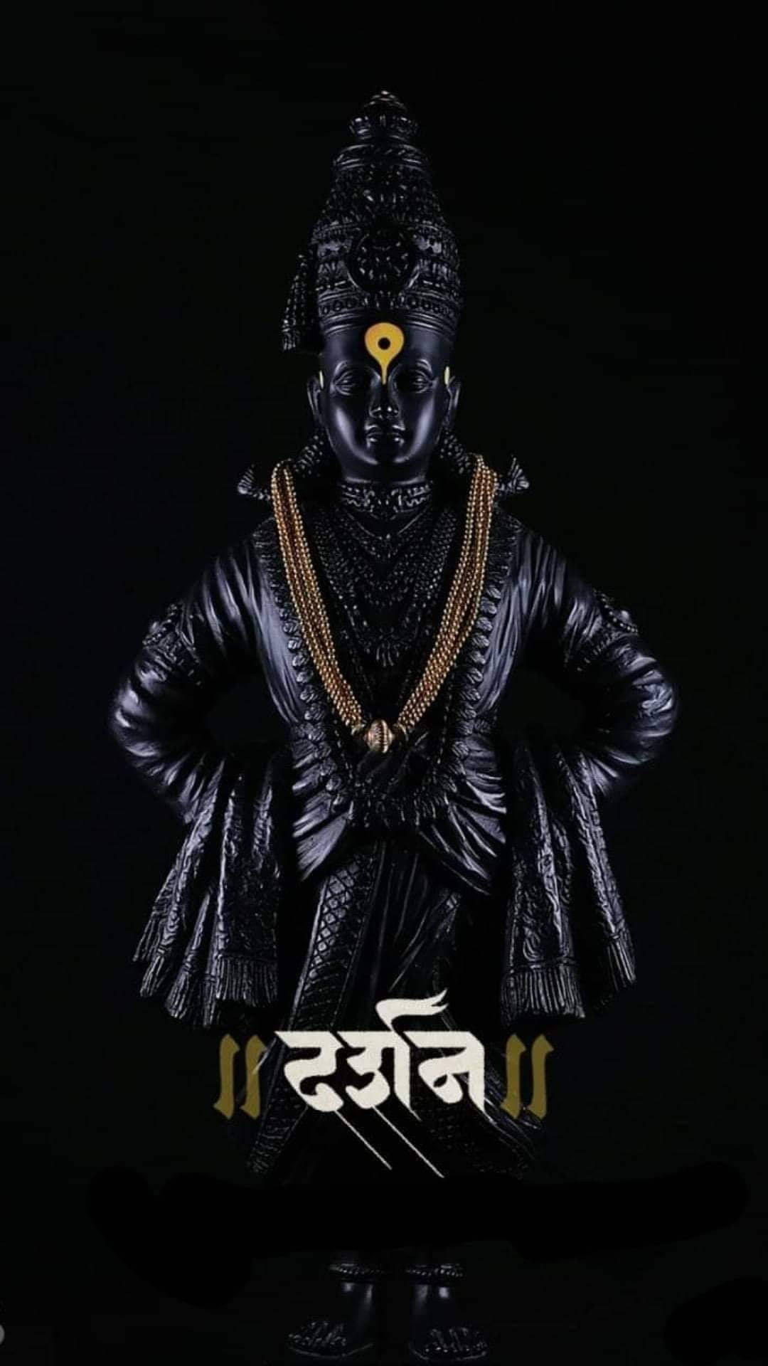 Vitthal Houtgesnyde Standbeeld Muurpapier