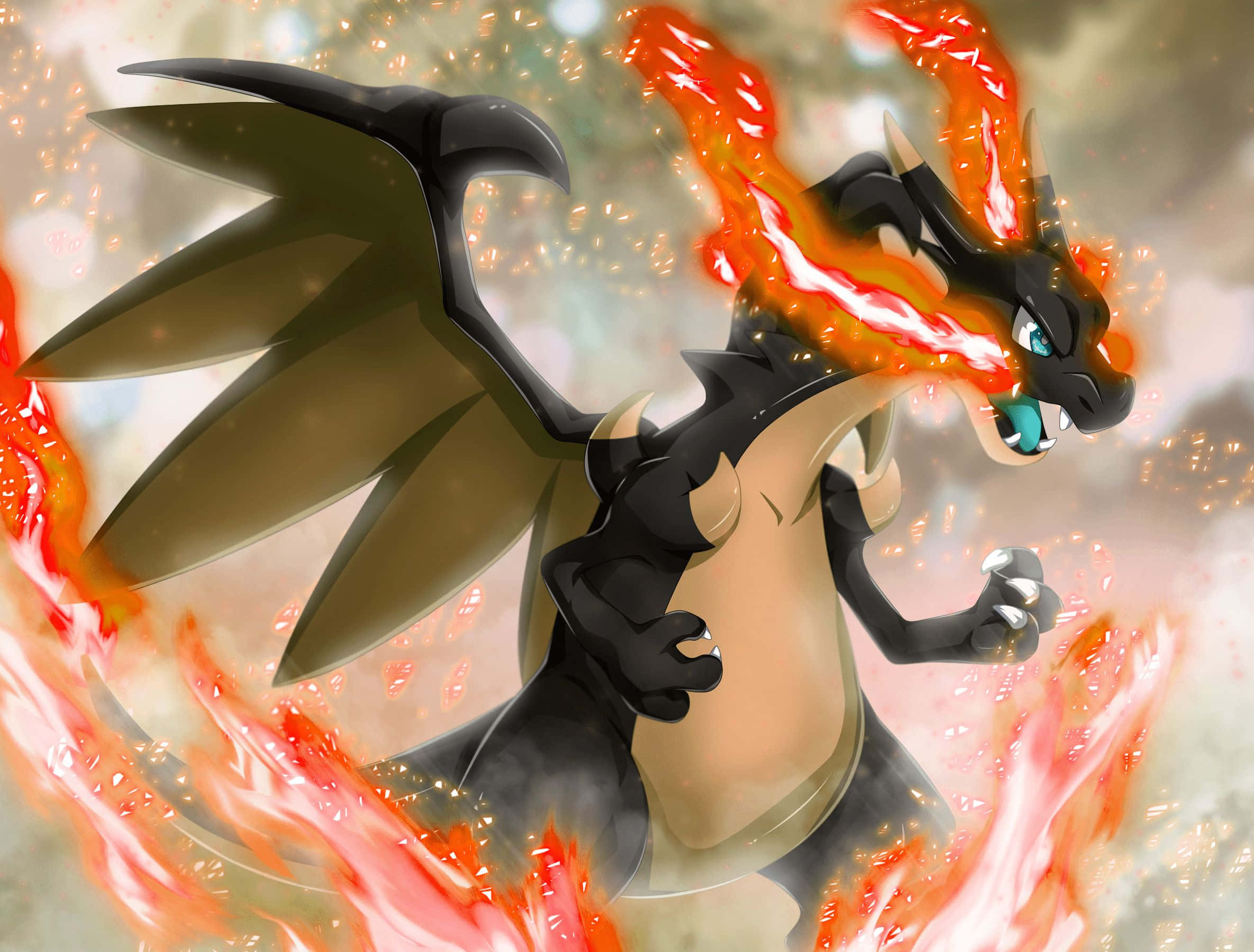 Vlak jou gevegte op met Epiese Charizard Muurpapier