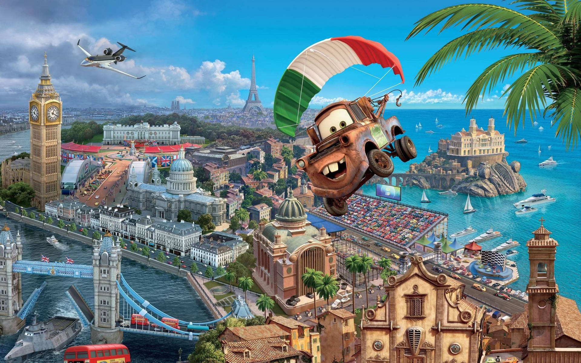 Vlieënde Mater Cars 2 Muurpapier