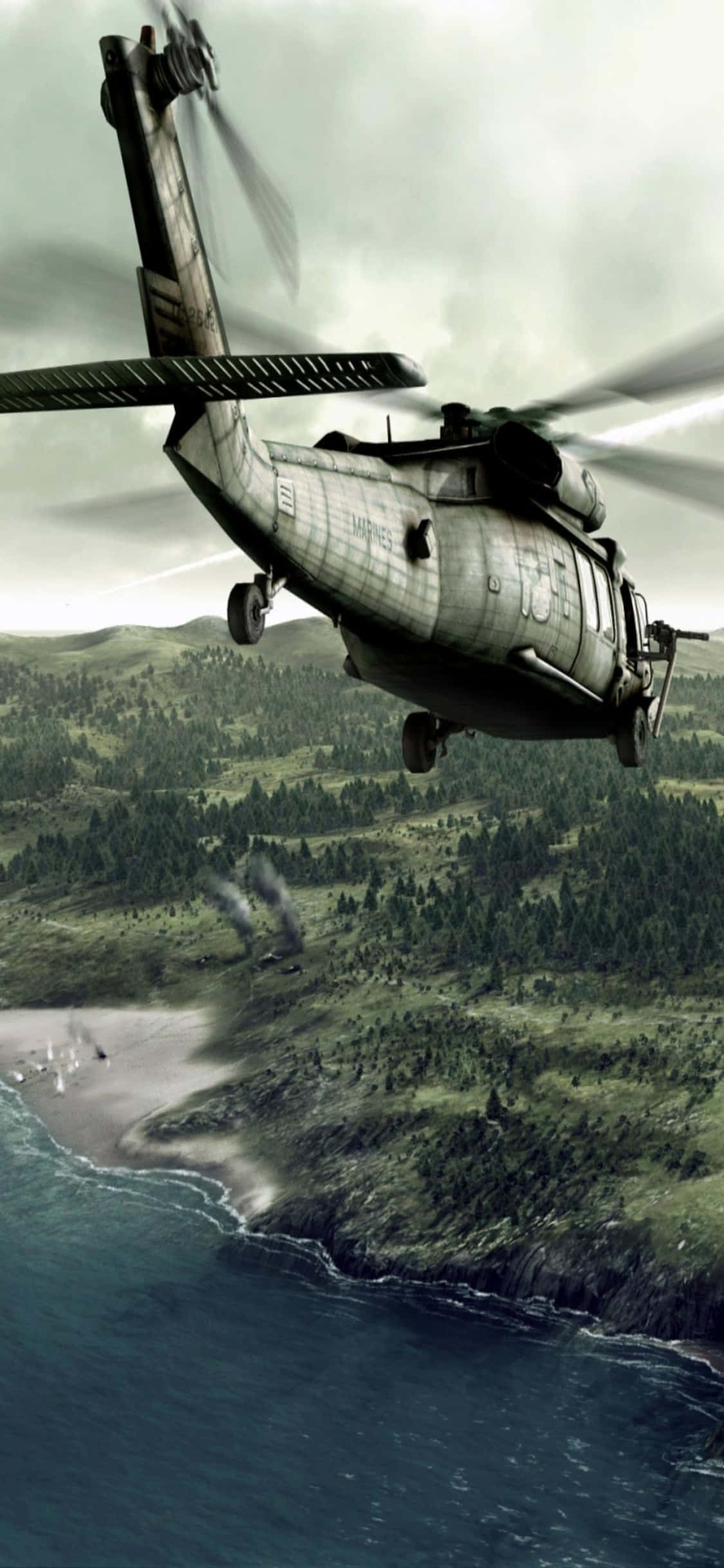 Vlieg hoog met die nuwe iPhone Xs Helikopter Muurpapier