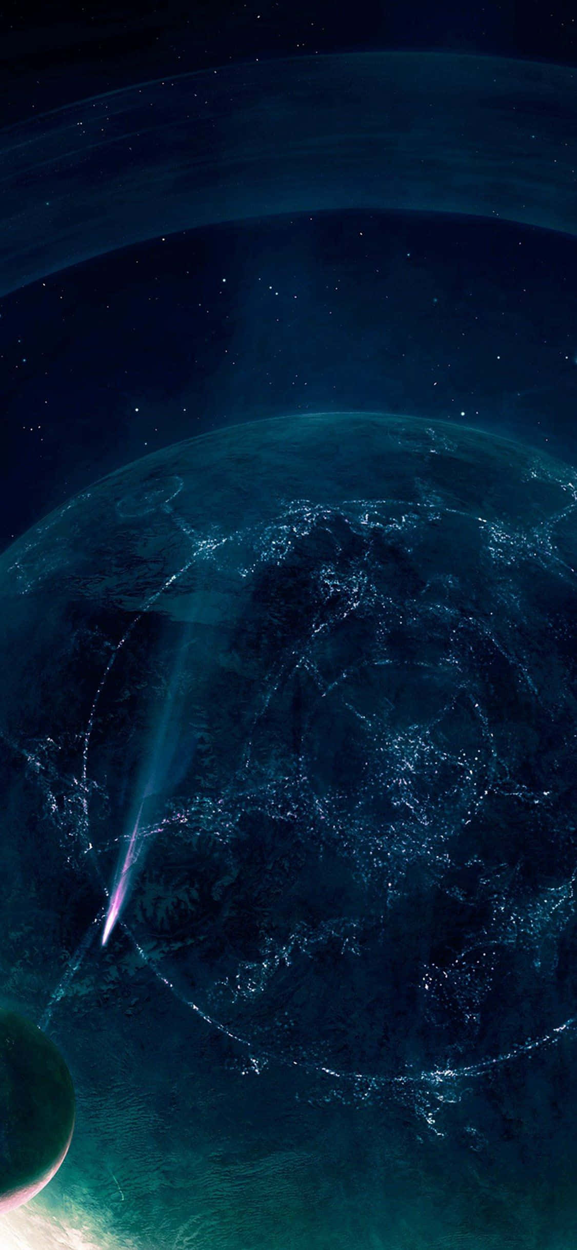 Vloeibare Planeet iPhone XS OLED Agtergrond Muurpapier