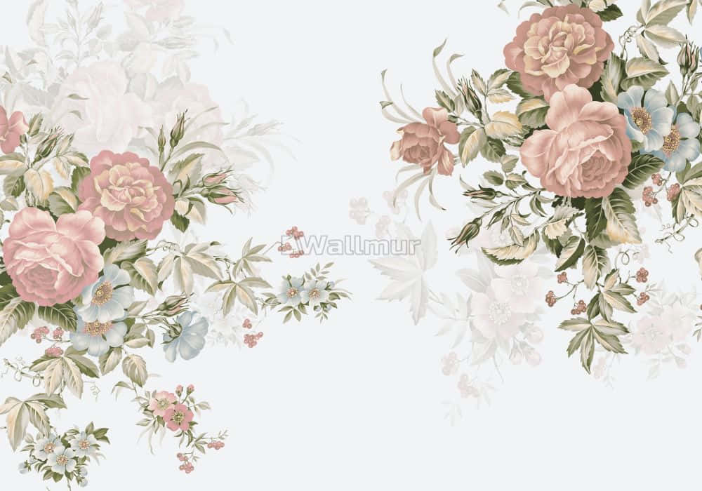Voeg 'n tikkie pienk by jou huis met 'n pragtige blomdekorasie! Muurpapier