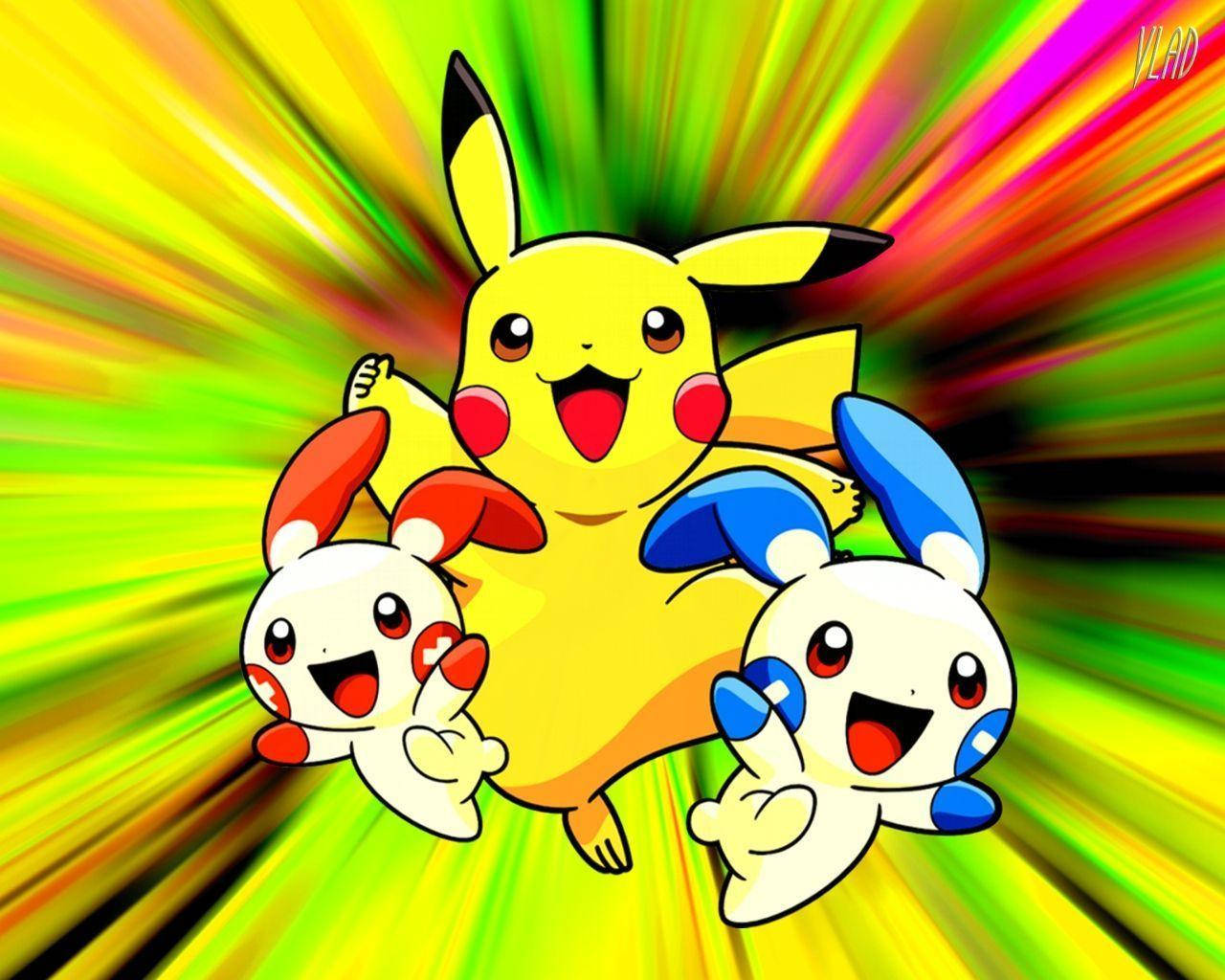 Voel die Liefde van die Pikachu-familie! Muurpapier