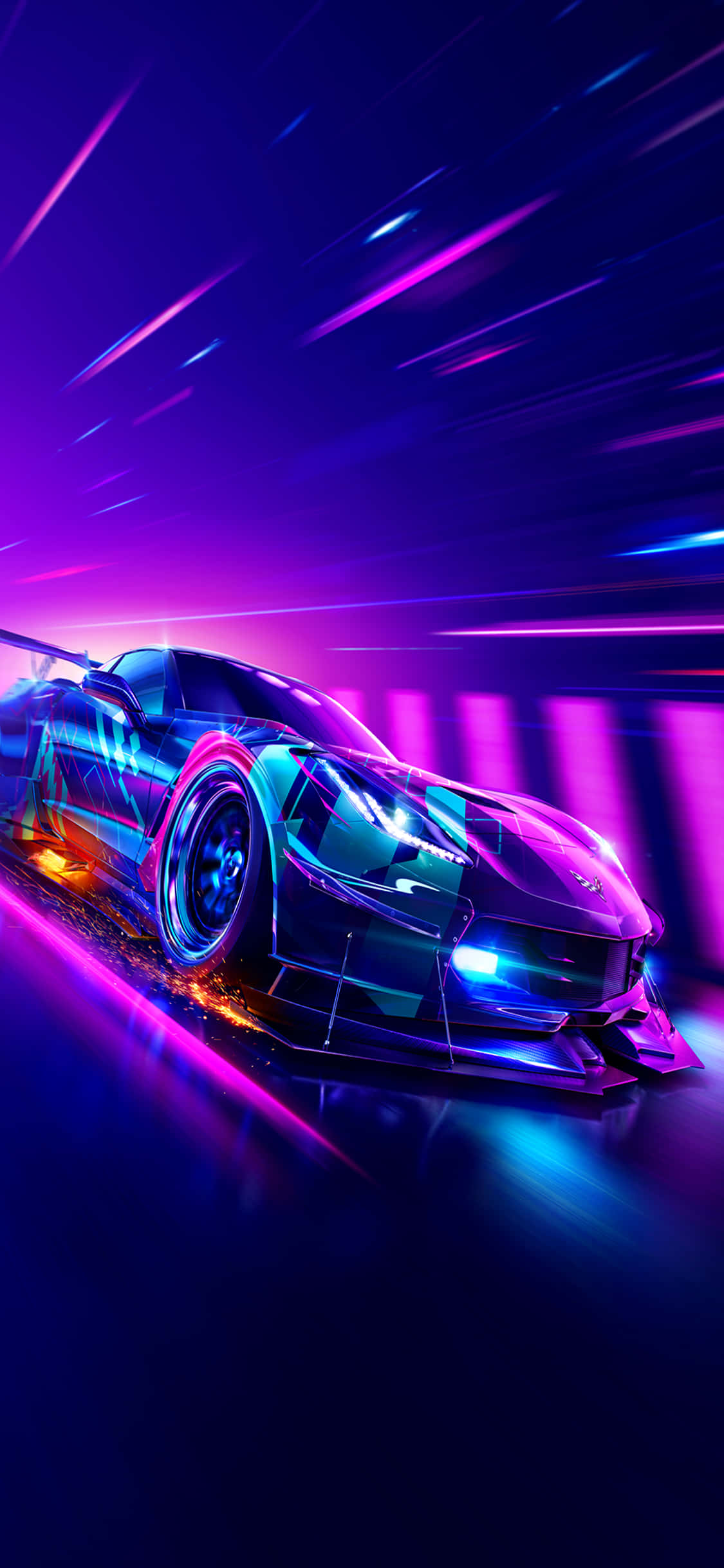 Voel die Spoed met iPhone Xs en Need for Speed Heat Muurpapier