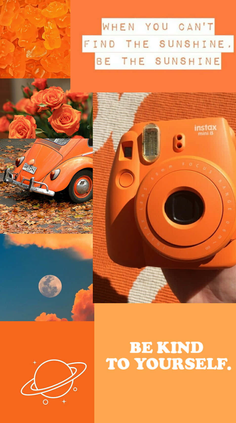 Voel die warmte van die oranje estetika Muurpapier