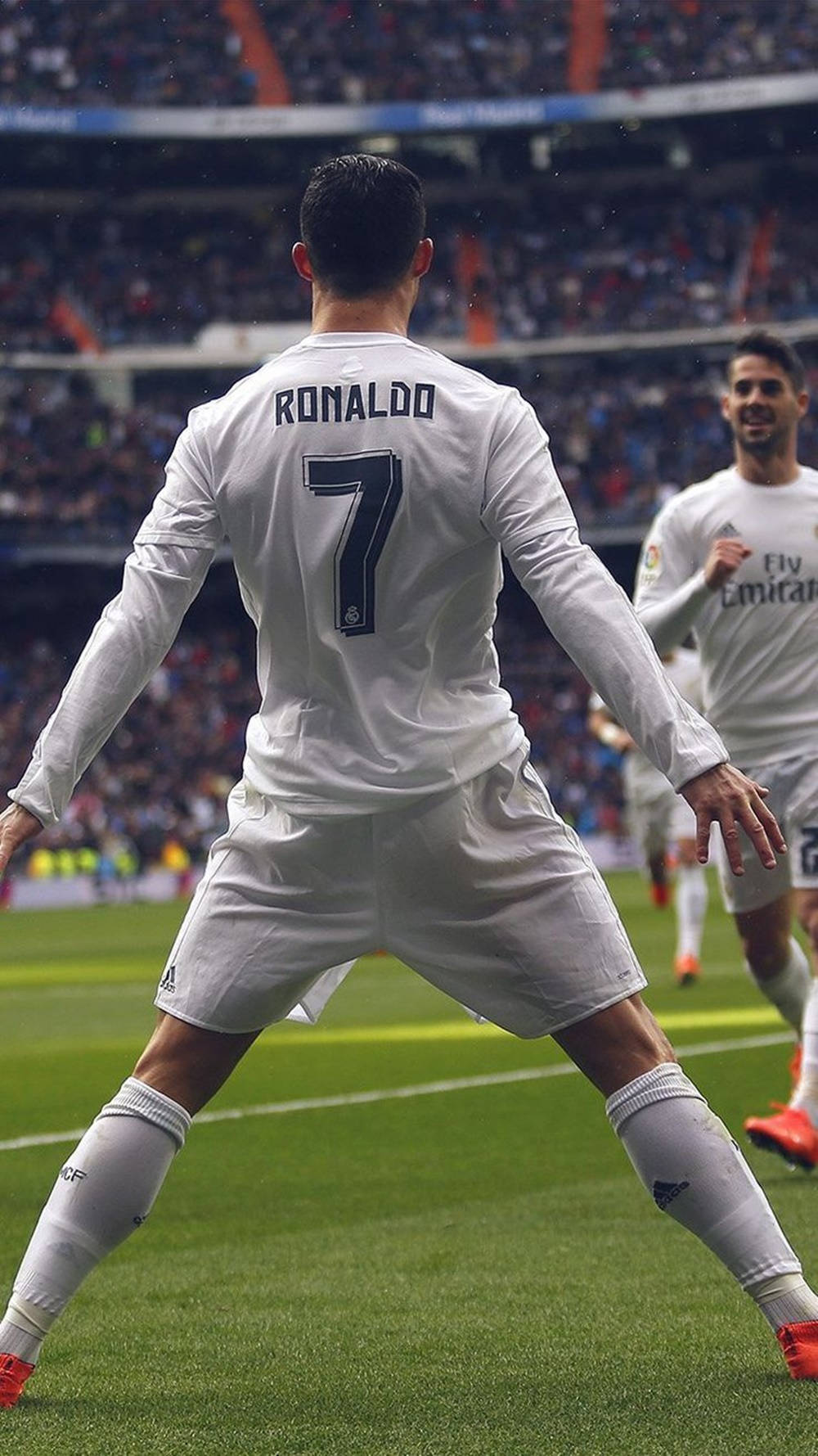 Voetballekende Cristiano Ronaldo Koel Agteraansig — Koel GIF Muurpapier