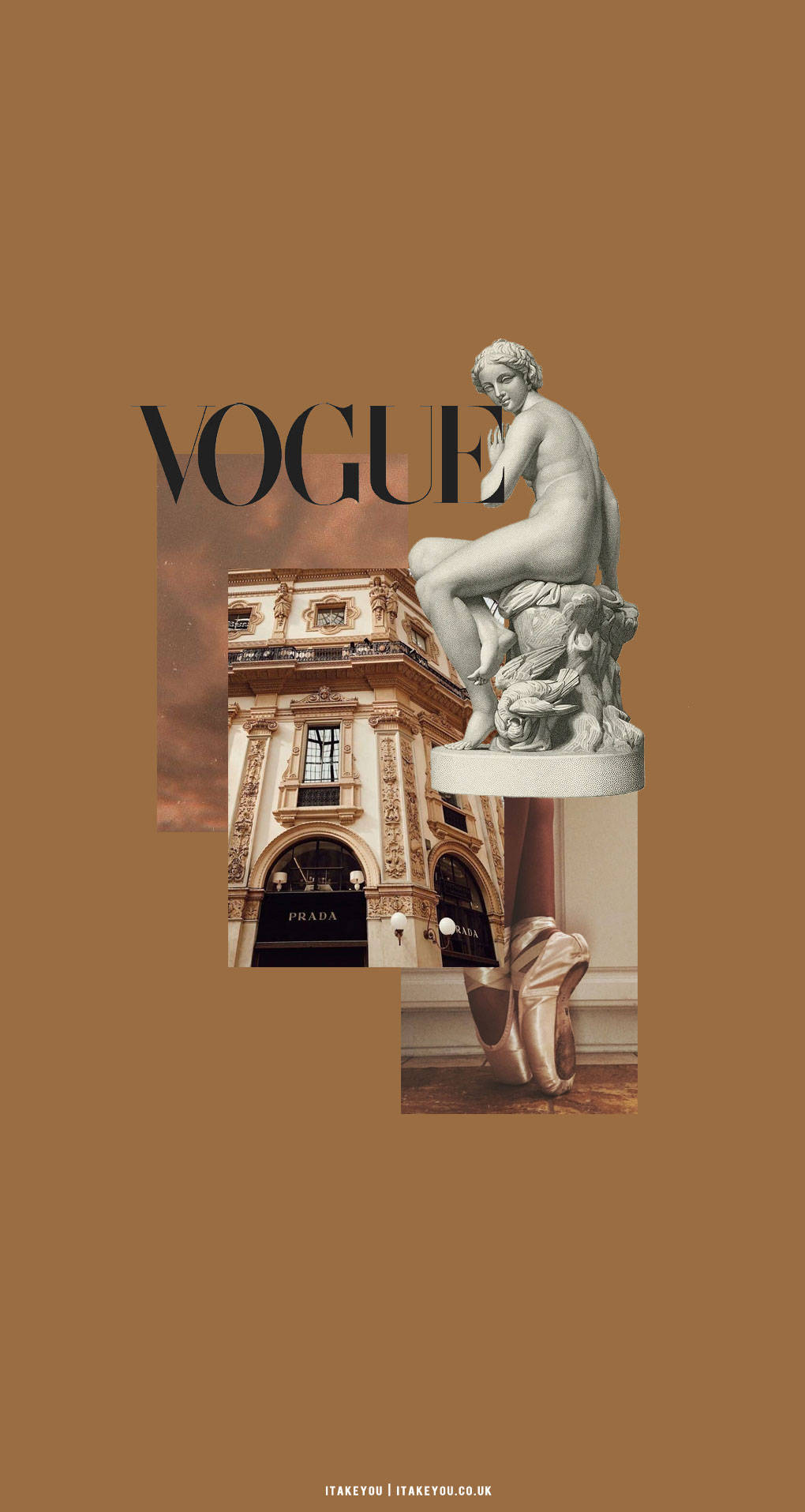 Vogue-tydskrif Beige Bruin Estetika Muurpapier
