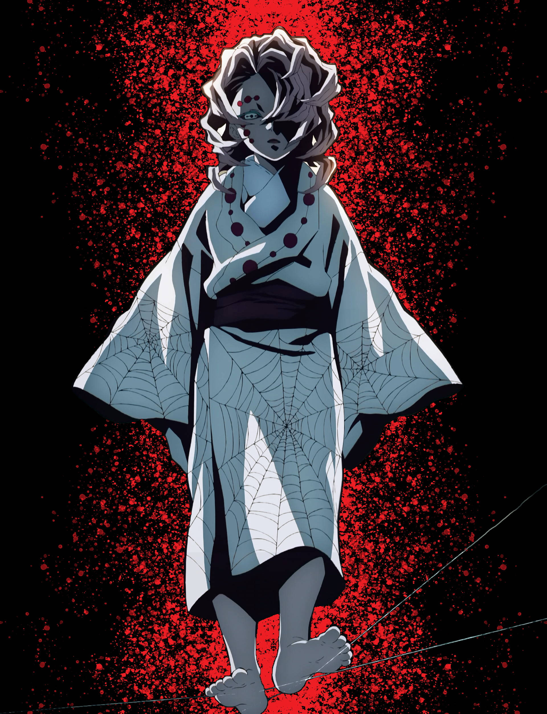 Vonkelende Rooi Rui Demon Slayer Muurpapier