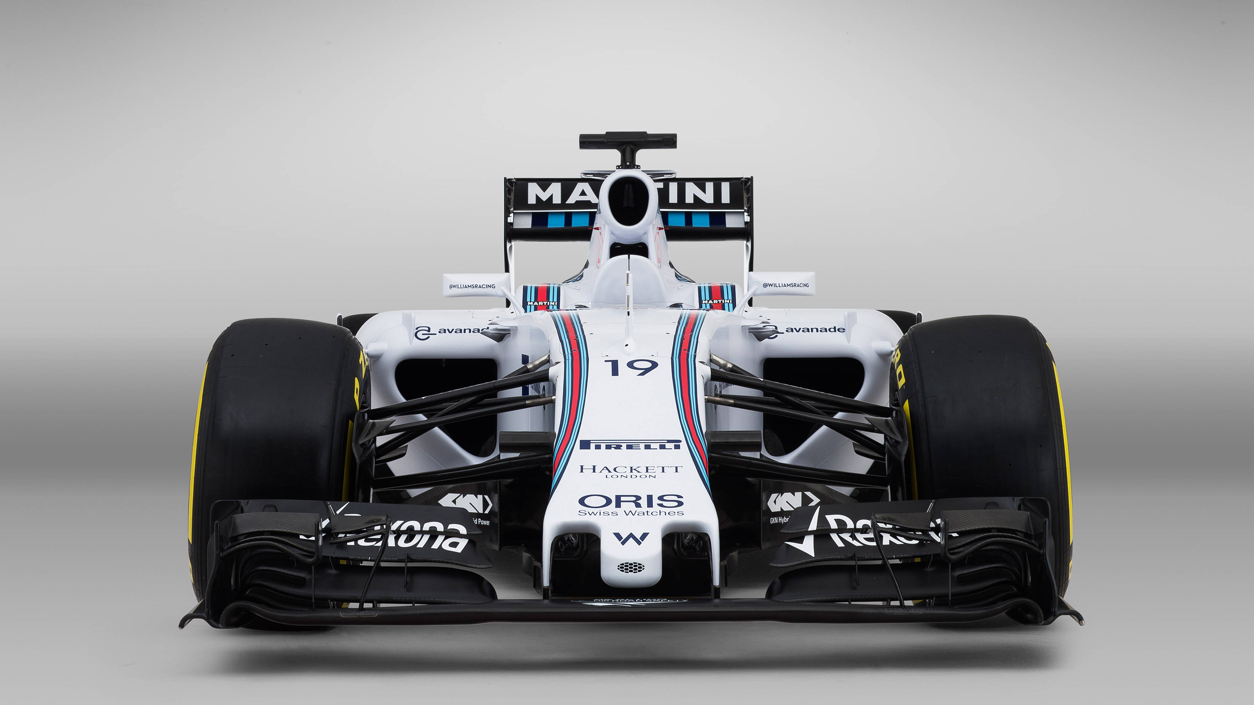Vooraansig van 'n Williams-renmotor Muurpapier