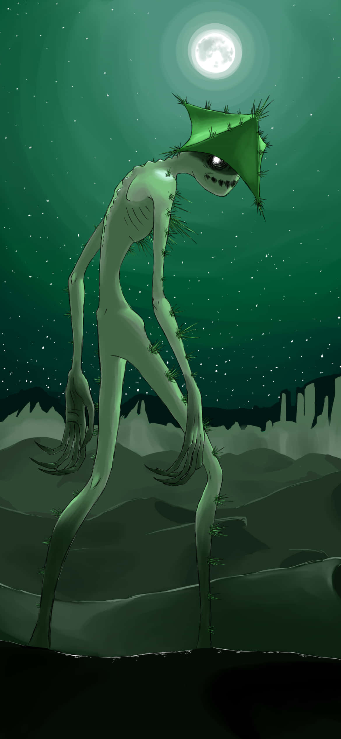 Vreeslike Cacturne Monster Muurpapier