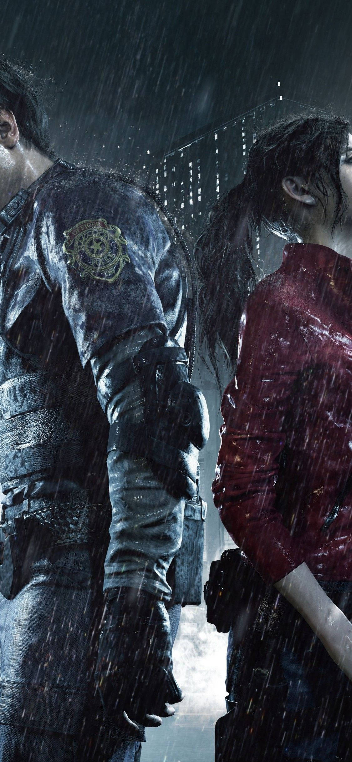 Vriende Herenig - Leon Kennedy en Claire Redfield in Resident Evil 2 Remake Muurpapier